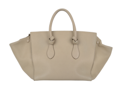 Tie Tote, Leather, Beige, MII, 2*